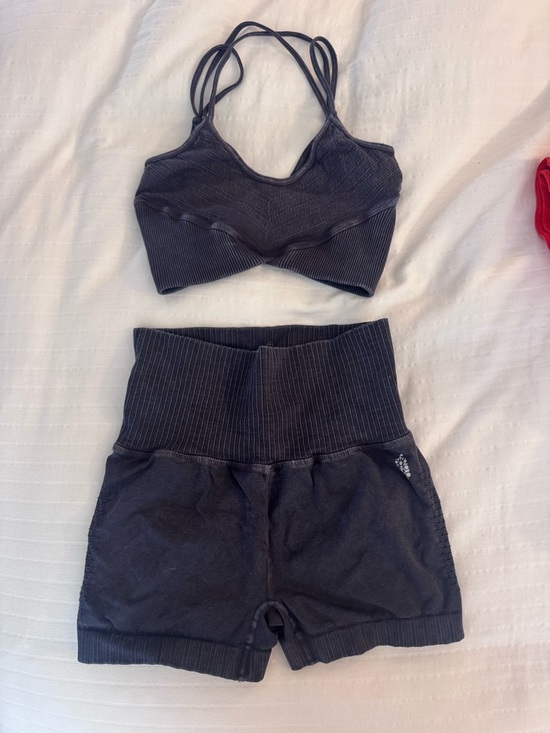 FP Movement by Free People Other - Free People Active  Ribbed Yoga Set - Sports Bra & High-Waist Shorts